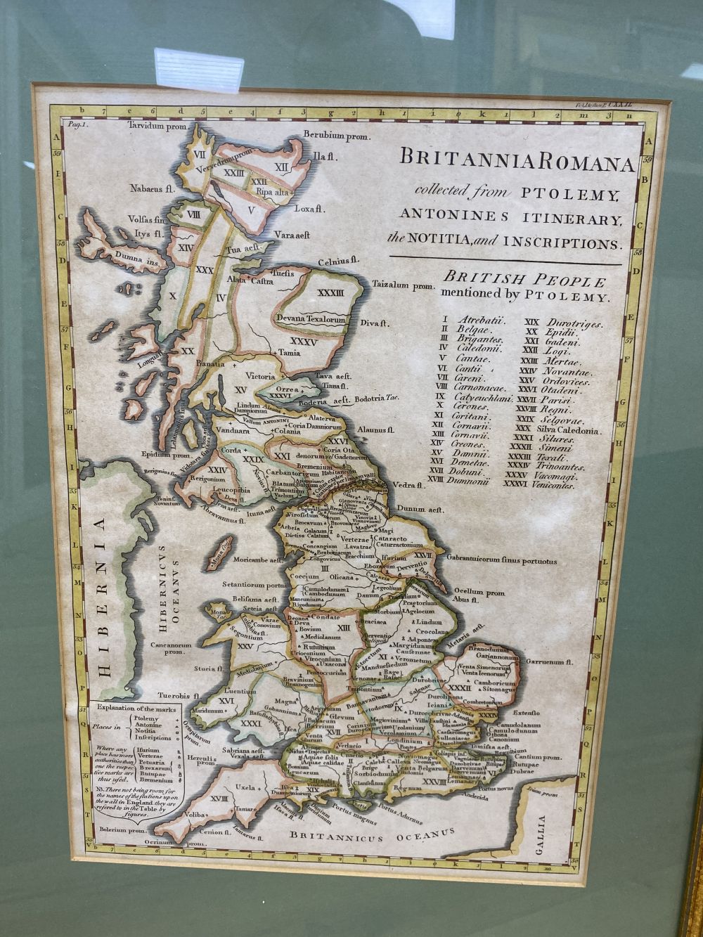 Three antique coloured engraved maps, Robert Morden, Herefordshire, Christopher Saxton, Flint and Richard Blome, Isles of Great Britain